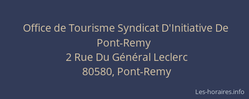 Office de Tourisme Syndicat D'Initiative De Pont-Remy
