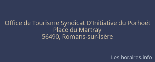 Office de Tourisme Syndicat D'Initiative du Porhoët