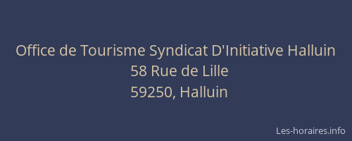 Office de Tourisme Syndicat D'Initiative Halluin