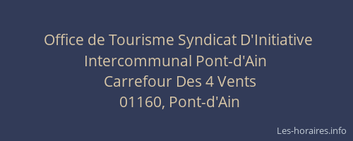 Office de Tourisme Syndicat D'Initiative Intercommunal Pont-d'Ain