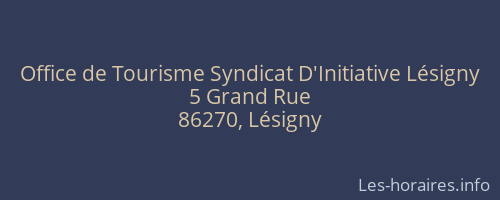 Office de Tourisme Syndicat D'Initiative Lésigny