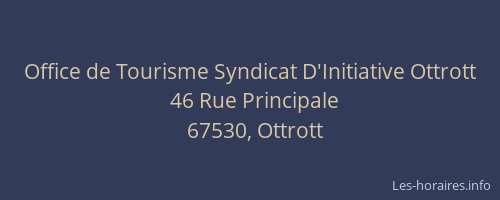 Office de Tourisme Syndicat D'Initiative Ottrott