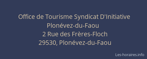Office de Tourisme Syndicat D'Initiative Plonévez-du-Faou