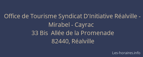 Office de Tourisme Syndicat D'Initiative Réalville - Mirabel - Cayrac