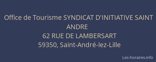 Office de Tourisme SYNDICAT D'INITIATIVE SAINT ANDRE