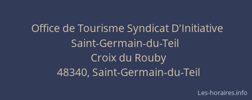 Office de Tourisme Syndicat D'Initiative Saint-Germain-du-Teil