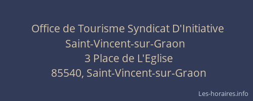 Office de Tourisme Syndicat D'Initiative Saint-Vincent-sur-Graon