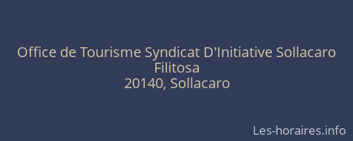 Office de Tourisme Syndicat D'Initiative Sollacaro