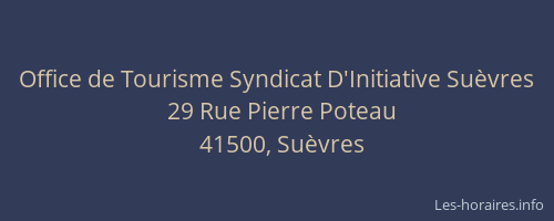 Office de Tourisme Syndicat D'Initiative Su&egrave;vres