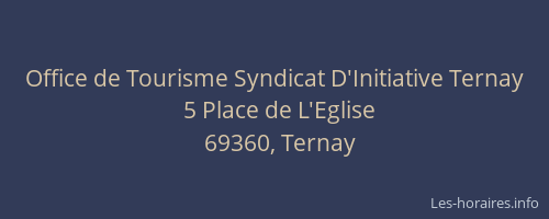 Office de Tourisme Syndicat D'Initiative Ternay