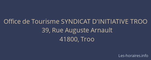 Office de Tourisme SYNDICAT D'INITIATIVE TROO