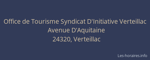Office de Tourisme Syndicat D'Initiative Verteillac