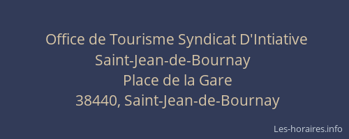 Office de Tourisme Syndicat D'Intiative Saint-Jean-de-Bournay
