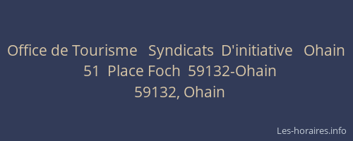 Office de Tourisme   Syndicats  D'initiative   Ohain