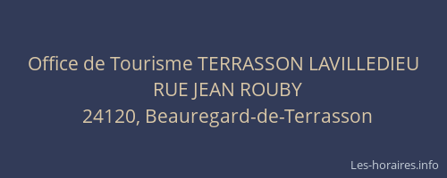 Office de Tourisme TERRASSON LAVILLEDIEU