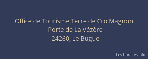 Office de Tourisme Terre de Cro Magnon