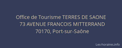 Office de Tourisme TERRES DE SAONE