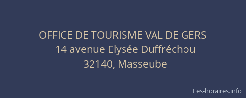 OFFICE DE TOURISME VAL DE GERS