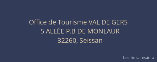 Office de Tourisme VAL DE GERS