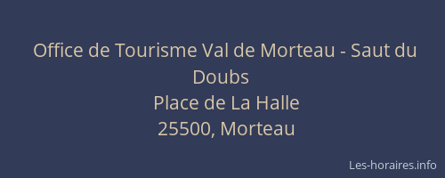 Office de Tourisme Val de Morteau - Saut du Doubs