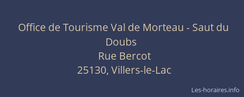 Office de Tourisme Val de Morteau - Saut du Doubs