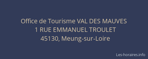 Office de Tourisme VAL DES MAUVES