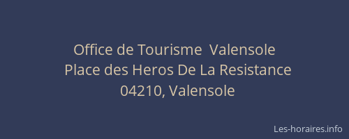 Office de Tourisme  Valensole