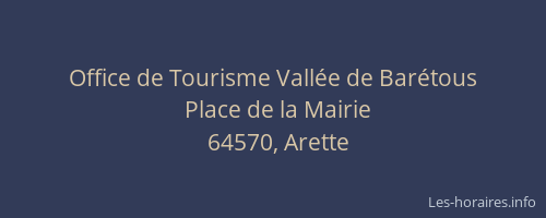 Office de Tourisme Vallée de Barétous