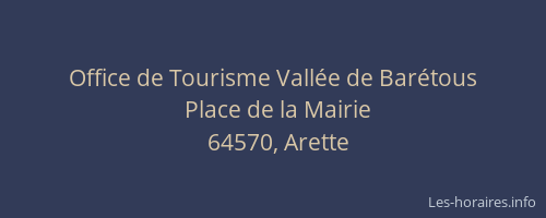 Office de Tourisme Vall&eacute;e de Bar&eacute;tous