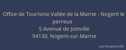 Office de Tourisme Vallée de la Marne - Nogent le perreux