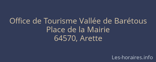 Office de Tourisme Vallée de Barétous
