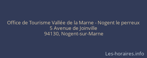 Office de Tourisme Vallée de la Marne - Nogent le perreux