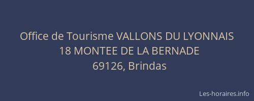 Office de Tourisme VALLONS DU LYONNAIS