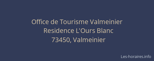 Office de Tourisme Valmeinier