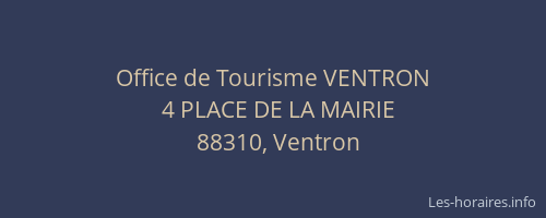 Office de Tourisme VENTRON
