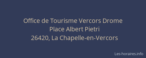 Office de Tourisme Vercors Drome