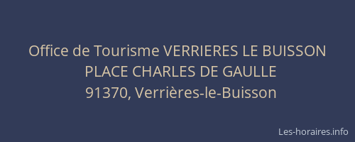 Office de Tourisme VERRIERES LE BUISSON