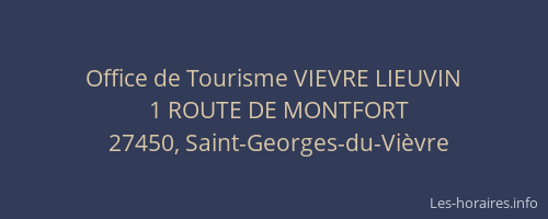 Office de Tourisme VIEVRE LIEUVIN