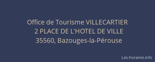 Office de Tourisme VILLECARTIER
