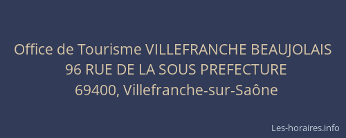 Office de Tourisme VILLEFRANCHE BEAUJOLAIS