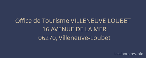 Office de Tourisme VILLENEUVE LOUBET