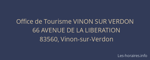 Office de Tourisme VINON SUR VERDON