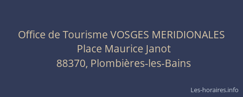 Office de Tourisme VOSGES MERIDIONALES