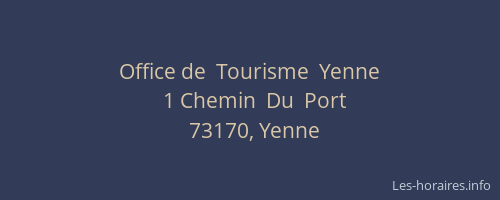 Office de  Tourisme  Yenne