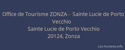 Office de Tourisme ZONZA -  Sainte Lucie de Porto Vecchio