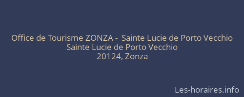Office de Tourisme ZONZA -  Sainte Lucie de Porto Vecchio
