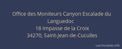 Office des Moniteurs Canyon Escalade du Languedoc