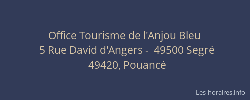 Office Tourisme de l'Anjou Bleu