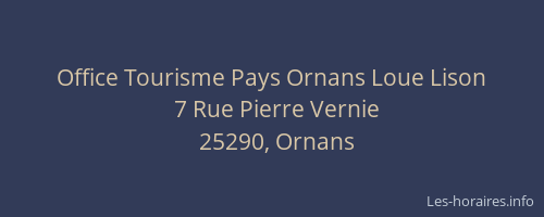 Office Tourisme Pays Ornans Loue Lison