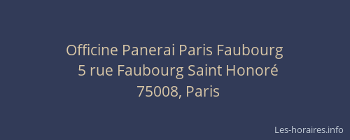Officine Panerai Paris Faubourg